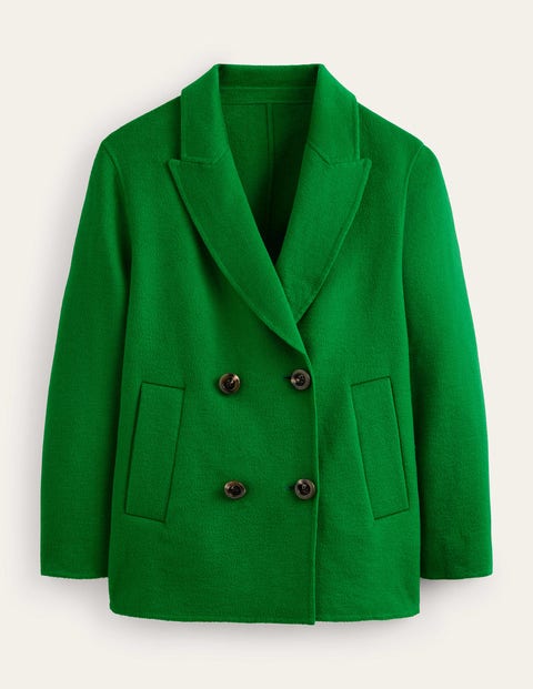 Wool-Blend Pea Coat Green Women Boden
