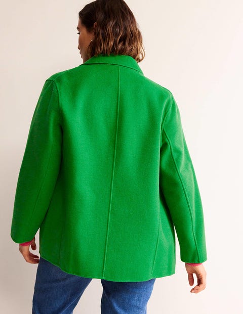 Wool-Blend Pea Coat - Highland Green