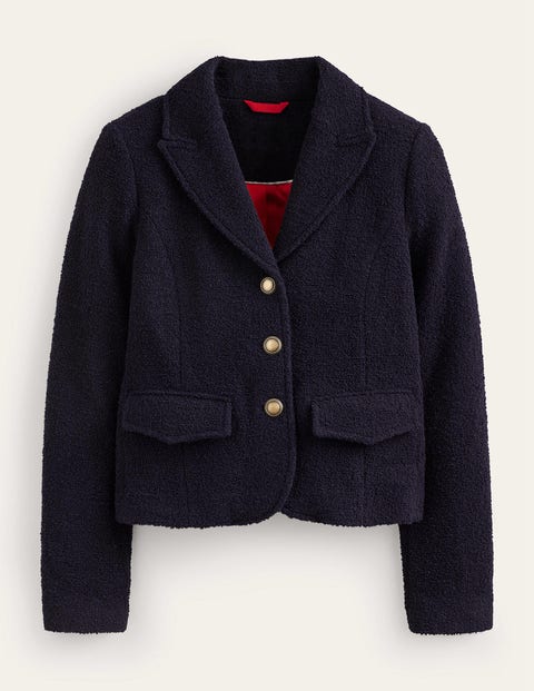 Ely Textured Jacket - Navy | Boden US