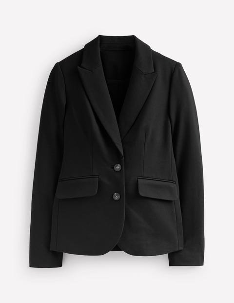 Boden Semi Fitted Jersey Blazer Black Women