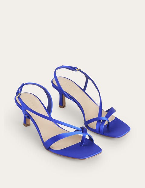 Satin Low-Heeled Sandals - Bright Blue | Boden EU