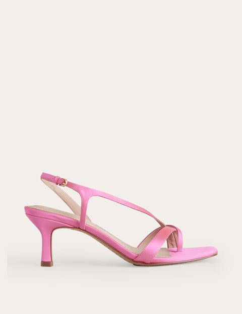 Satin Low-Heeled Sandals Pink Women Boden