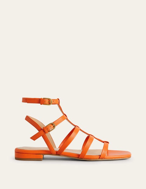 Leather Gladiator Sandals Orange Women Boden