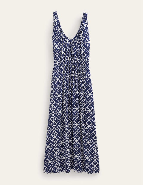 V-Neck Jersey Maxi Dress Blue Women Boden