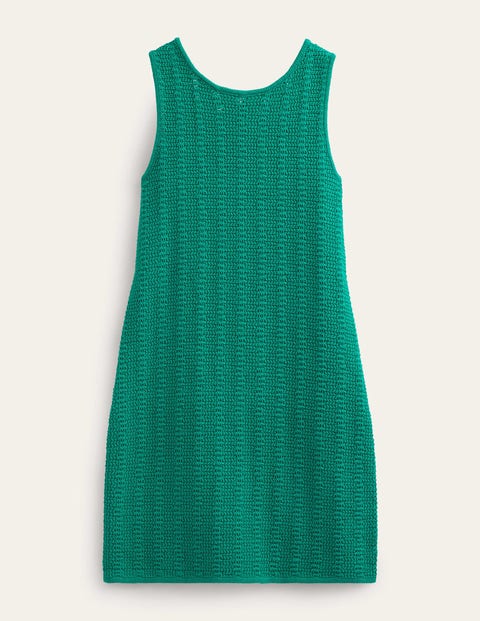 Scoop Back Knitted Mini Dress Green Women Boden