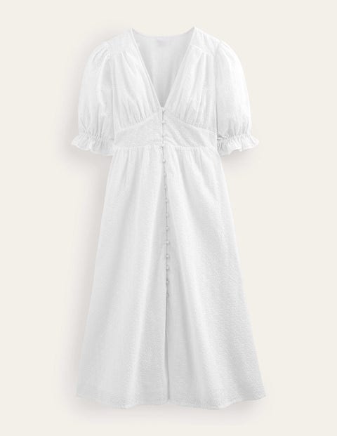 Boden Broderie Midi Tea Dress White Women | ModeSens