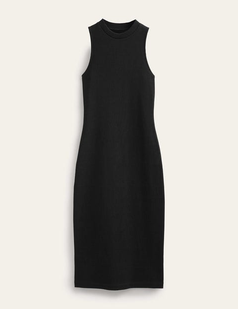 Racer Rib Jersey Midi Dress Black Women Boden