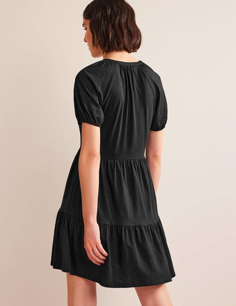 Strappy Linen Mini Dress - Black
