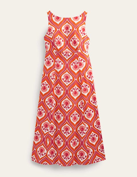 Slash Neck Midi Dress Orange Women Boden