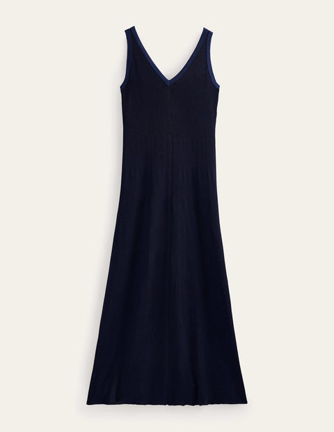 V-Neck Knitted Midi Dress Blue Women Boden