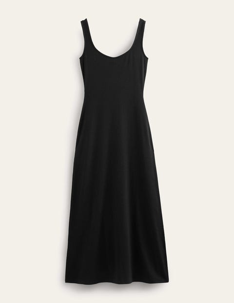 Strappy Rib Jersey Maxi Dress Black Women Boden