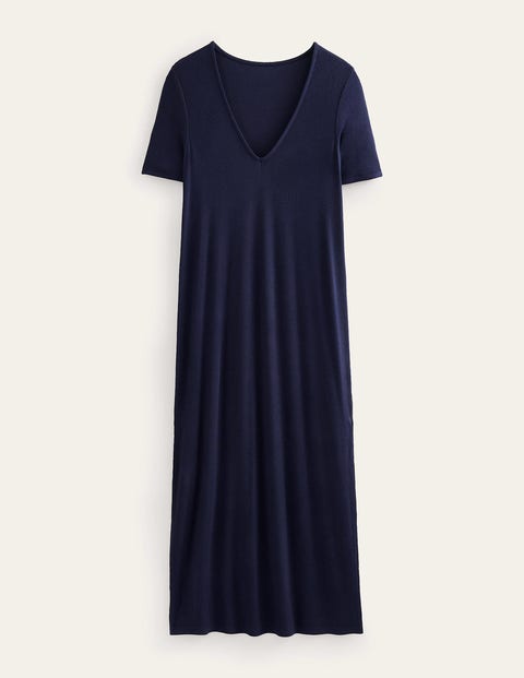 robe t-shirt midi en jersey côtelé femme boden, nav