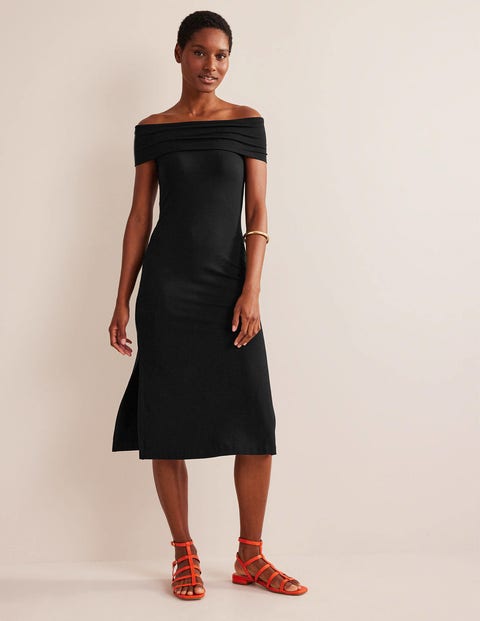 Bardot Jersey Midi Dress - Black | Boden UK
