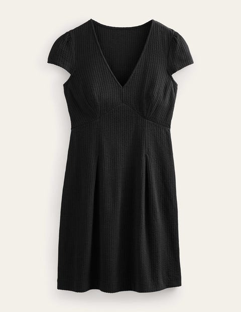 Seersucker Jersey Tea Dress Black Women Boden