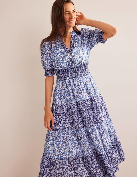 Remix Cotton Maxi Dress - Porcelain Pansy Bloom