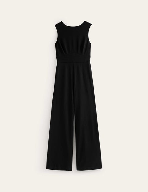 Boden Sleeveless Ponte Jumpsuit Black Women