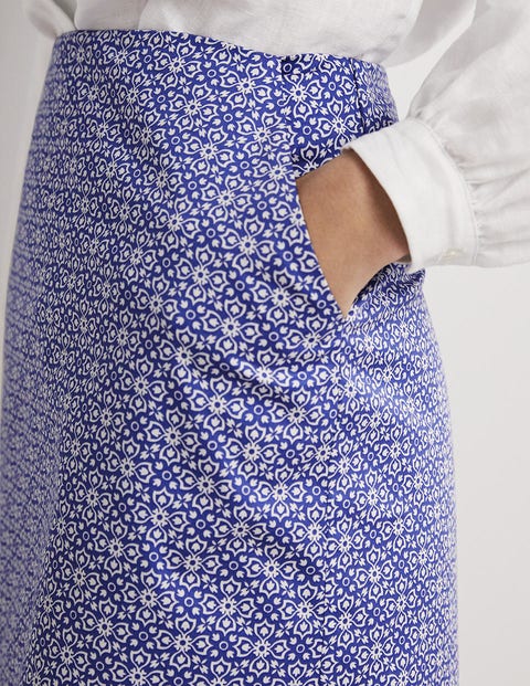 Printed A-line Mini Skirt - Bluebell, Floret Tile | Boden US