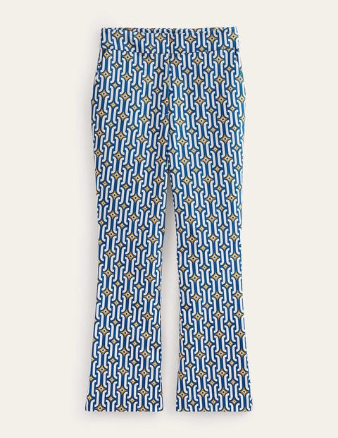 Cropped Flared Trousers Blue Women Boden