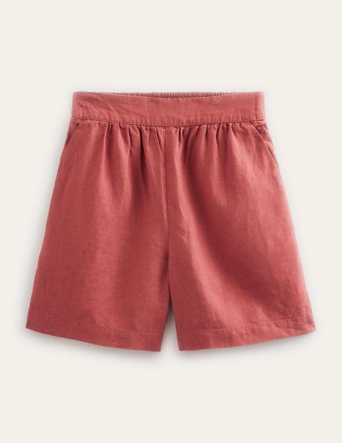 Pull-on Linen Shorts Red Women Boden