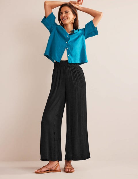 Casual Wide Leg Pants  Xenon Blue  Boden US