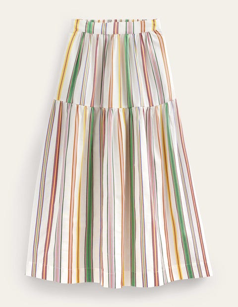 Striped Cotton Maxi Skirt Multi Women Boden