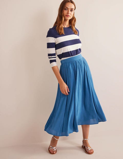 Eclipse Blue Banarasi Skirt & Satin Silk Shirt – Talking Threads-seedfund.vn