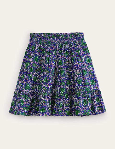 Crinkle Mini Skirt Blue Women Boden