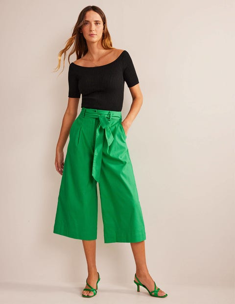 CROPPED TROUSERS IN COTTON STRETCH