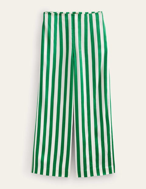 High-Waist Palazzo Trousers Green Women Boden