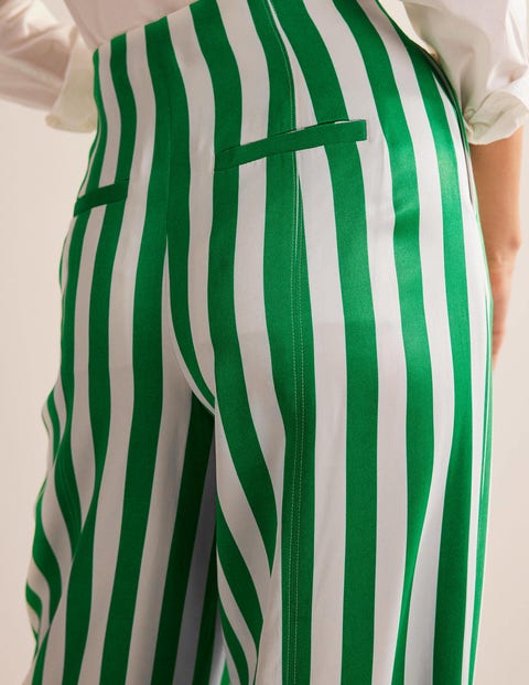 High-Waist Palazzo Pants - Rich Emerald Stripe | Boden US