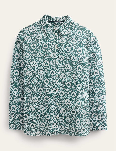 Neues Leinenhemd - Grün, Zauberhafte Blüten | Boden AT | V-Shirts