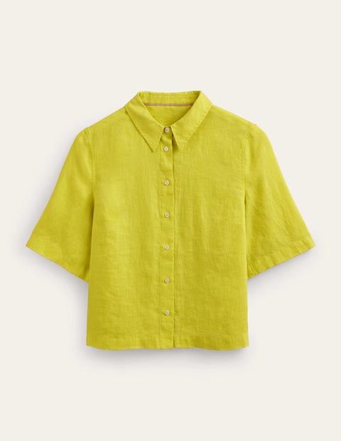 Short Sleeve Linen Shirt Yellow Women Boden