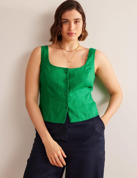 square neck button down top