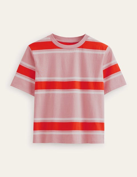Boxy Stripe T-Shirt Pink Women Boden