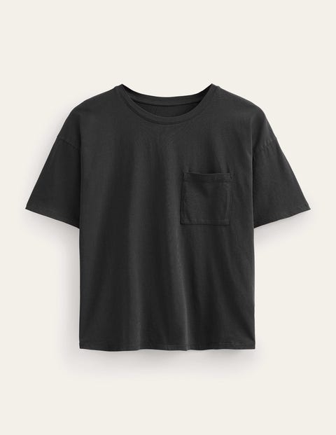 Oversized Washed T-Shirt - Black | Boden UK