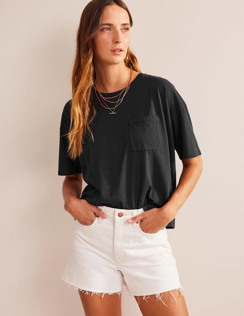 Oversized Washed T-Shirt - Black | Boden EU