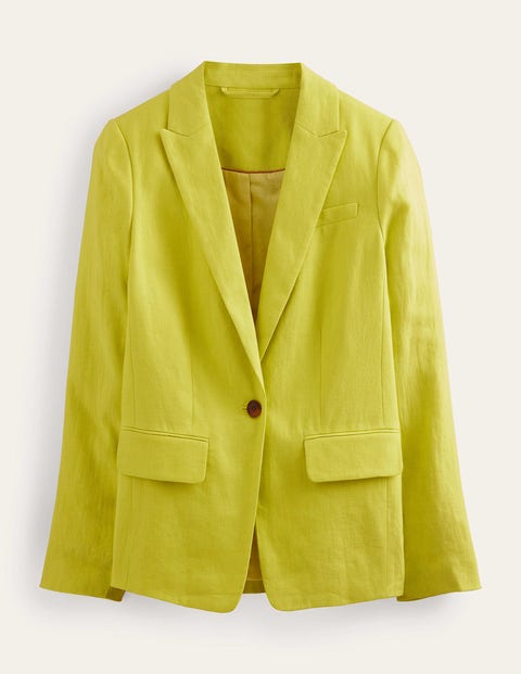 The Cambridge Linen Blazer Yellow Women Boden