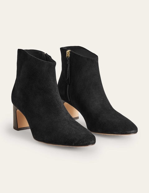 Suede Ankle Boots - Black