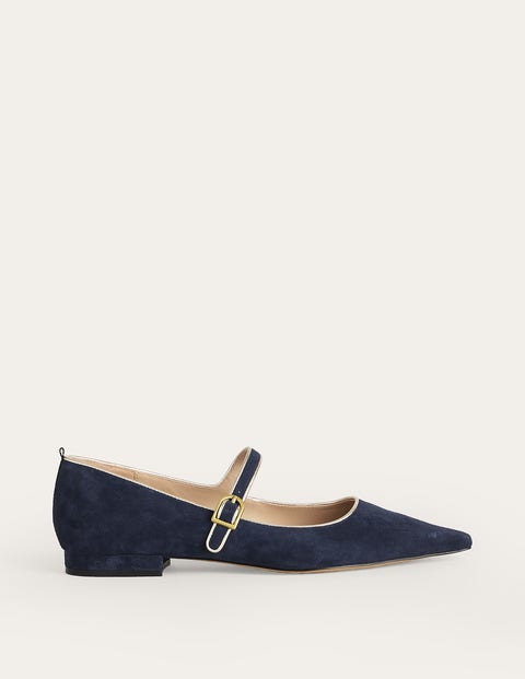 Pointed Toe Mary Jane Shoes - Navy | Boden US