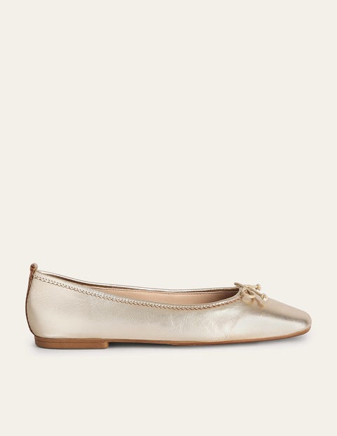 Shop Boden Kitty Flexi Sole Ballet Flats Gold Women