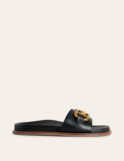 Boden Iris Snaffle Slider Sandals Black Women