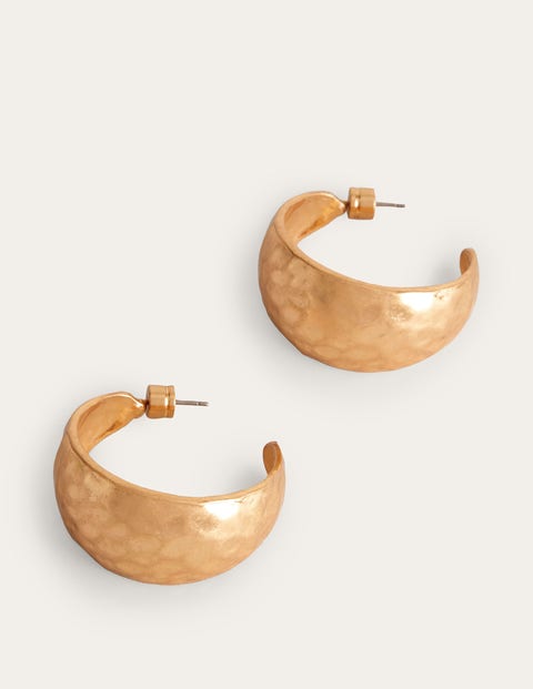 Hammered Hoop Earrings Gold Women Boden