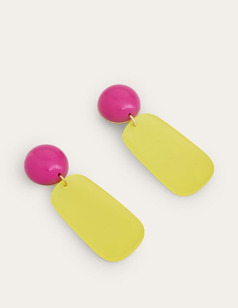 Resin Drop Earrings Yellow Women Boden
