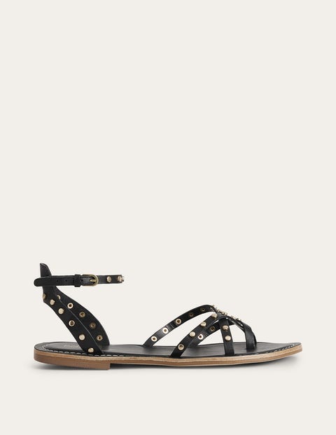 Studded Classic Flat Sandals Black Women Boden