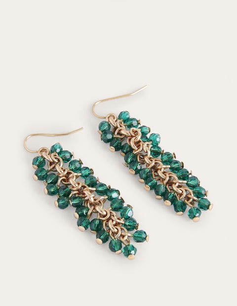 Beaded Drop Earrings Green Women Boden