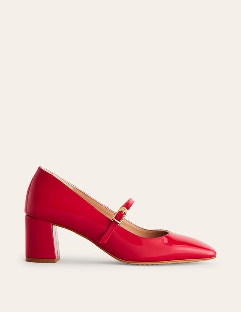 Block Heel Mary Jane Poppy Red Patent Women Boden, Poppy Red Patent