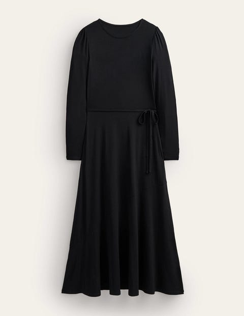 Jersey-Midikleid mit Rockdetail Women Boden, Schwarz