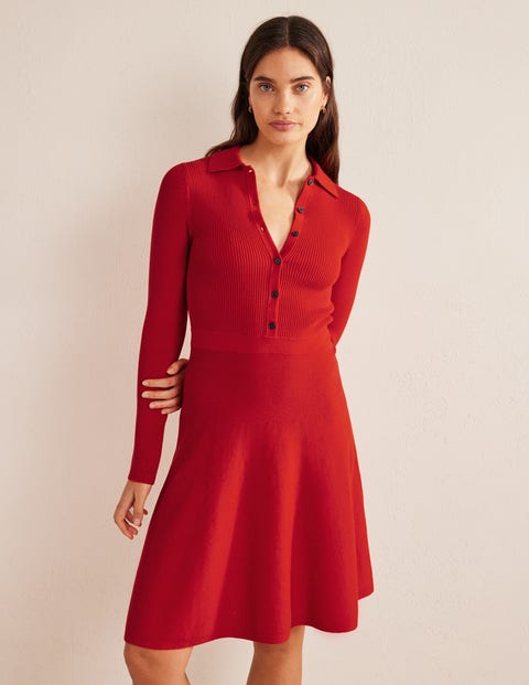 Rib Detail Knitted Mini Dress