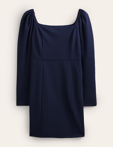 Jersey-Minikleid mit eckigem Ausschnitt Damen Boden, Navy