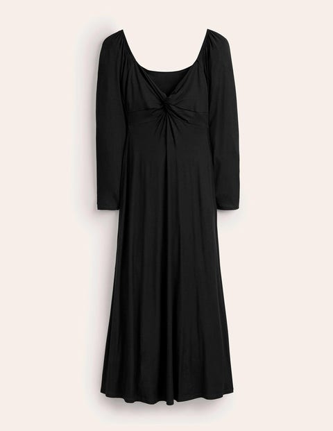 Sweetheart Jersey Midi Dress Black Women Boden